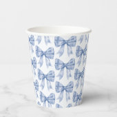 ブルーボウベビーまたはブライダルシャワー、バースデーパーティー 紙コップ (裏面)