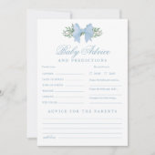 ブルーボウベビーアドバイス及び予測シャワーゲーム 招待状 (正面)