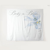 ブルーボウベビーイン開花フローラベビーシャワー タペストリー (正面(横))