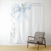 ブルーボウベビーイン開花フローラベビーシャワー タペストリー (インサイチュ)
