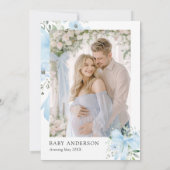 ブルーボウベビーイン開花フローラボーイベビーシャワー 招待状 (裏面)