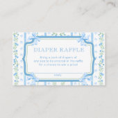 ブルーボウベビーシャワーおむつラッフルチケット エンクロージャーカード (正面)