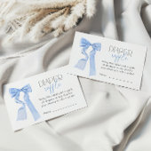 ブルーボウベビーシャワーおむつラッフルチケット エンクロージャーカード