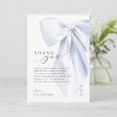 ブルーボウベビーシャワーサンキューカード5 x 7 招待状 (スタンド正面)