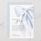 ブルーボウベビーシャワーサンキューカード5 x 7 招待状 (正面/裏面)