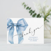 ブルーボウベビーシャワーサンキューカード サンキューカード (スタンド正面)