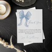 ブルーボウベビーシャワーサンキューカード サンキューカード