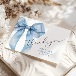 ブルーボウベビーシャワーサンキューカード サンキューカード