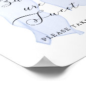 ブルーボウベビーシャワーベビーは甘い ポスター (角)