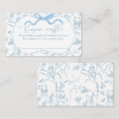 ブルーボウベビーシャワーボーイオムツラッフル エンクロージャーカード (正面/裏面)