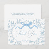 ブルーボウベビーシャワーボーイサンキューカード サンキューカード (正面/裏面)