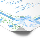 ブルーボウベビーシャワーボーイフラワーバー ポスター (角)