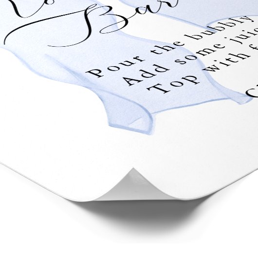 ブルーボウベビーシャワーモモモザバー ポスター (角)