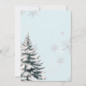 ブルーボウベビーベビーシャワー外は寒い 招待状 (裏面)