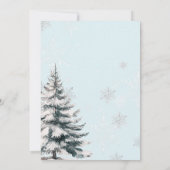 ブルーボウベビーベビーシャワー外は寒い 招待状 (裏面)