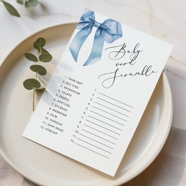 ブルーボウベビーワードスクランブルベビーシャワーゲーム (クリエイターアップロード済み)