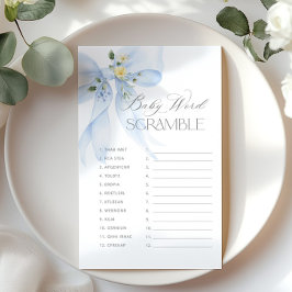 ブルーボウベビーワードスクランブルベビーシャワーゲーム