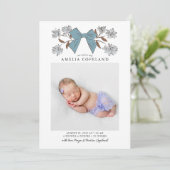 ブルーボウベビー写真誕生のお知らせ 案内状 (スタンド正面)