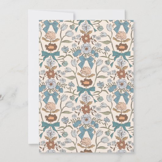 ブルーボウベビー写真誕生のお知らせ 案内状 (裏面)