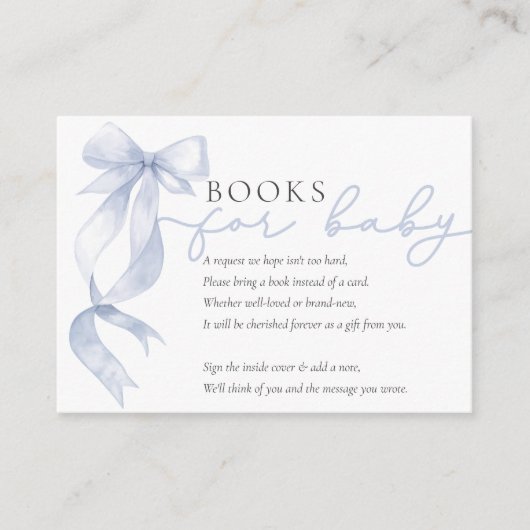 ブルーボウベビー赤ちゃんシャワー エンクロージャーカード (正面)