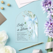 ブルーボウベビー開花フローラボーイベビーシャワーアーチ アクリル招待状 (インサイチュ (ウェディング))