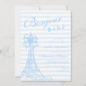 ブルーボウボンジュールビーベビーブシャワー 招待状 (正面)