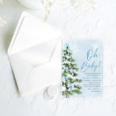 ブルーボウボーイクリスマスツリーオベビーベビーシャワー アクリル招待状