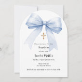 ブルーボウボーイバプティスアーチ 招待状 (正面)