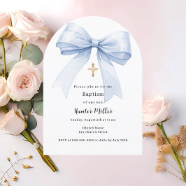 ブルーボウボーイバプティスアーチ 招待状