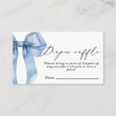 ブルーボウボーイベビーシャワーおむつラッフルチケット エンクロージャーカード (正面)