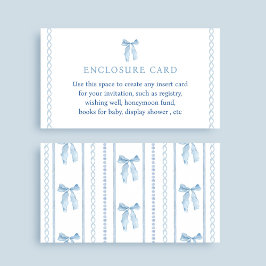 ブルーボウボーイベビーシャワーカスタム エンクロージャーカード