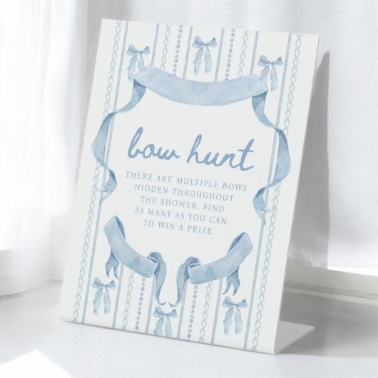 ブルーボウボーイベビーシャワーボウ狩り 台座サイン