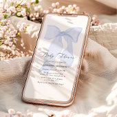 ブルーボウボーイベビーシャワー招待状 招待状