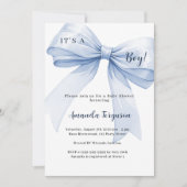 ブルーボウボーイベビーシャワー 招待状 (正面)