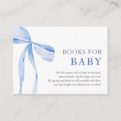 ブルーボウボーイ赤ちゃんシャワーベビー エンクロージャーカード (正面)