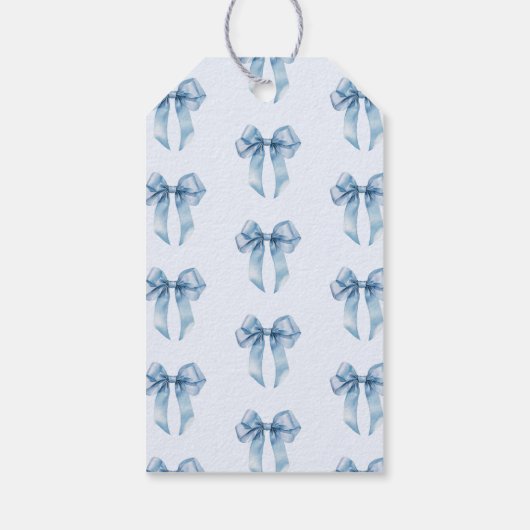 ブルーボウボーイ赤ちゃんシャワー感謝していユー ギフトタグ (裏面)