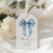 ブルーボウボーイ赤ちゃんシャワー感謝していユー ギフトタグ