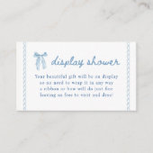 ブルーボウボーイ赤ちゃんシャワー表示シャワー エンクロージャーカード (正面)