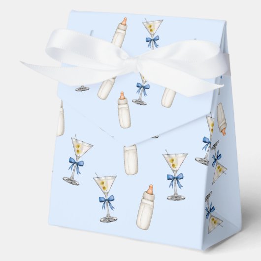 ブルーボウマルチニスベビーボトルベビーシャワー フェイバーボックス (正面)