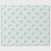 ブルーボウミスタントウインターワーベイビーシャワーラップ ラッピングペーパー (フラット)