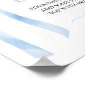 ブルーボウミモサバーブライダルシャワーサイン ポスター (角)