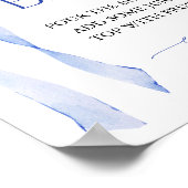 ブルーボウミモサバーブライダルシャワーサイン ポスター (角)