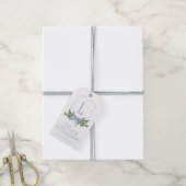 ブルーボウメリークリスマスクレストギフトラベル- L ギフトタグ (より糸付き)