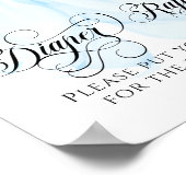 ブルーボウモダンベビーエレガントシャワーおむつラッフル ポスター (角)