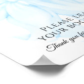 ブルーボウモダンベビーエレガントシャワーベビー用ブック ポスター (角)