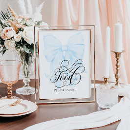 ブルーボウモダンベビーエレガントシャワー食品 ポスター