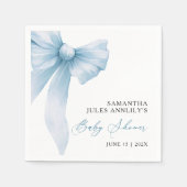 ブルーボウモダンベビーシャワー スタンダードカクテルナプキン (正面)