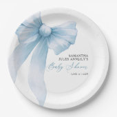 ブルーボウモダンベビーシャワー ペーパープレート (正面)