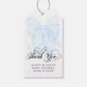 ブルーボウモダンボーイエレガントベビーシャワー ギフトタグ (正面)