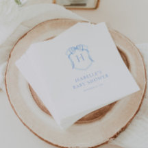 ブルーボウモノグラムクレストベビーシャワー